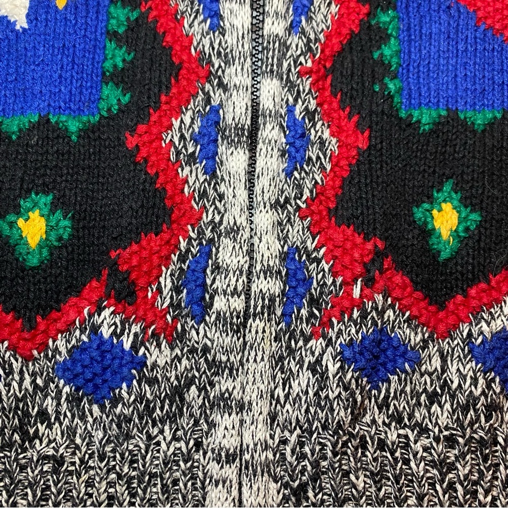 Colorful Knit Cardigan by Cricket Lane size L. 22 inches by 22 inches - Picture 7 of 11